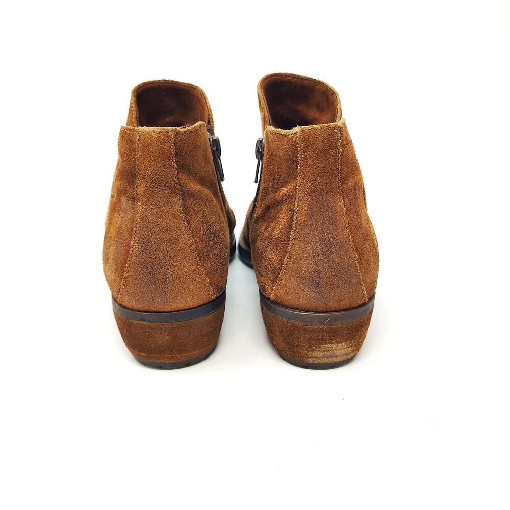 Born Womens 8.5 Shoes Boots Adalee Brown Leather Suede Ankle Booties Boho Zip - Picture 6 of 8